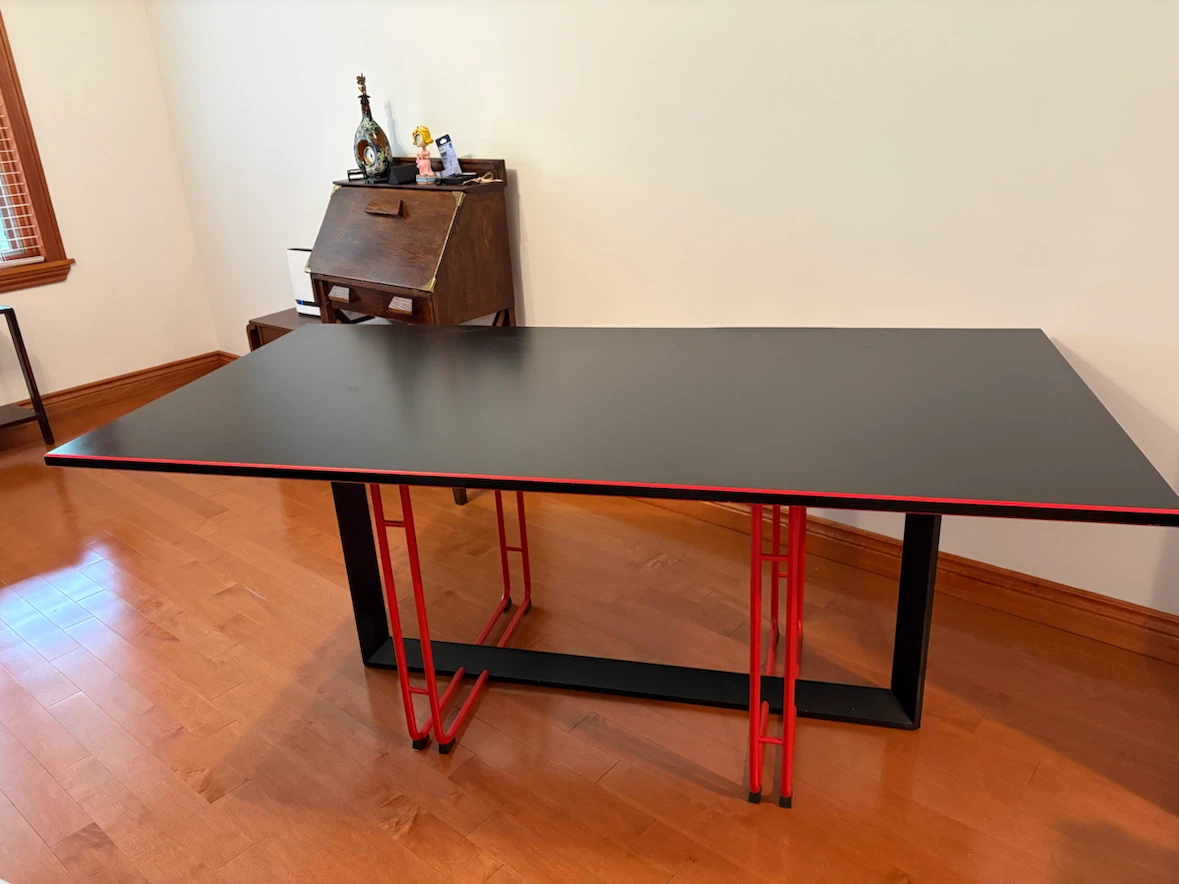 Table Black with Red Accents