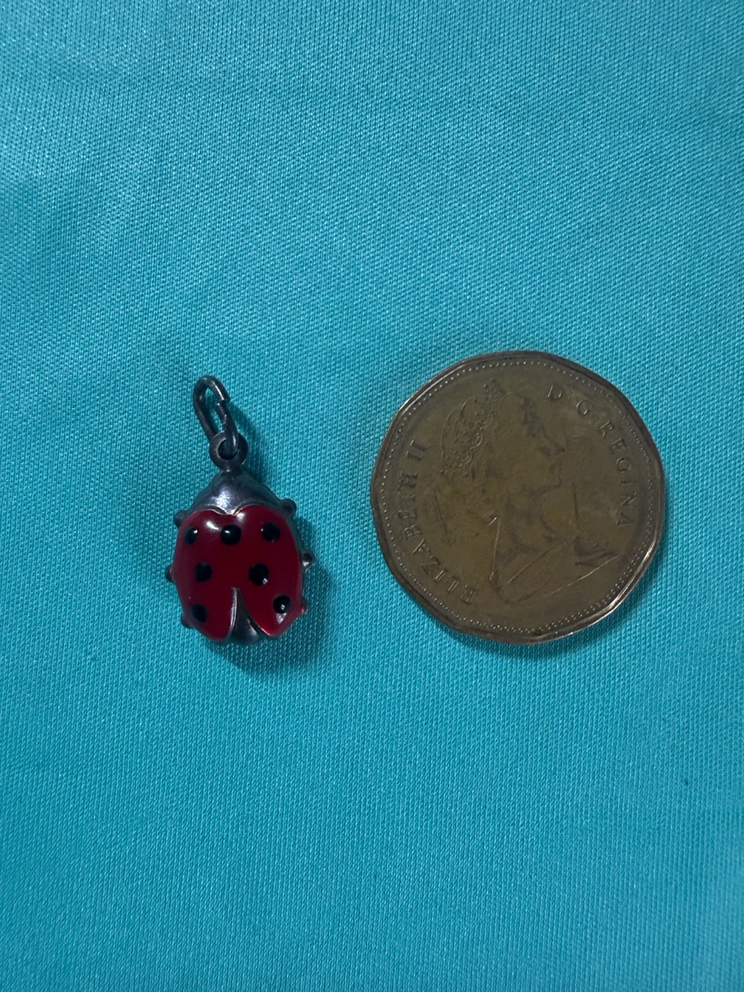 Vintage double hallmarked sterling silver Ladybug Charm Pendant - photo 3