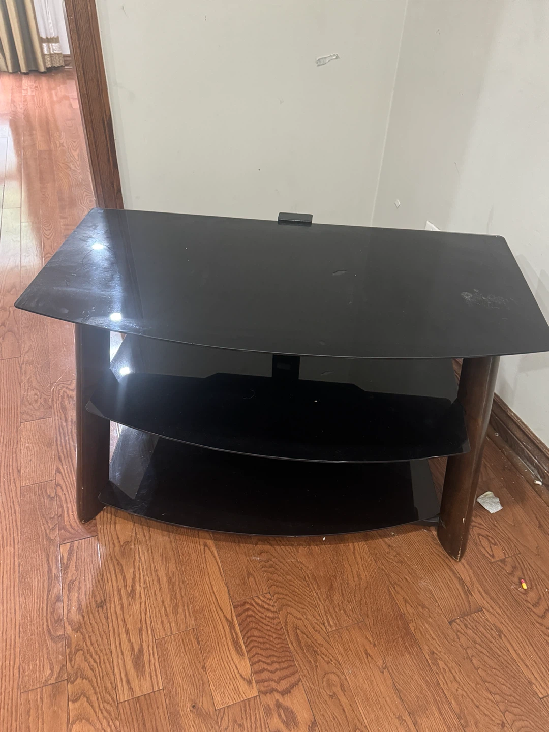Black Glass TV Stand