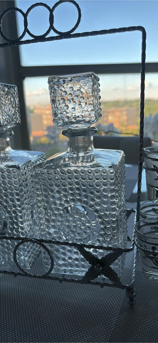 Vintage Glass Decanter Set with Shot Glasses - photo 2