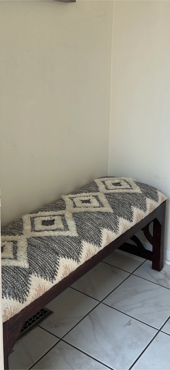 Decorative Bench with Geometric Pattern - photo 2