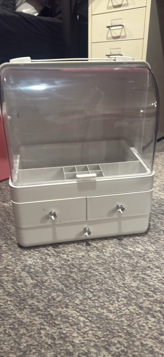 White Makeup Organizer with Drawers
