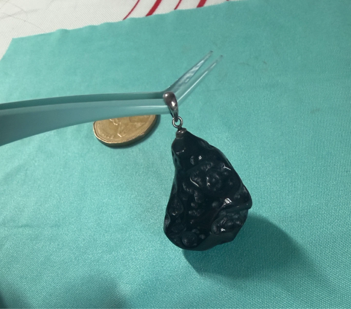 Large Handmade natural Tektite pendant with 925 bail - photo 4