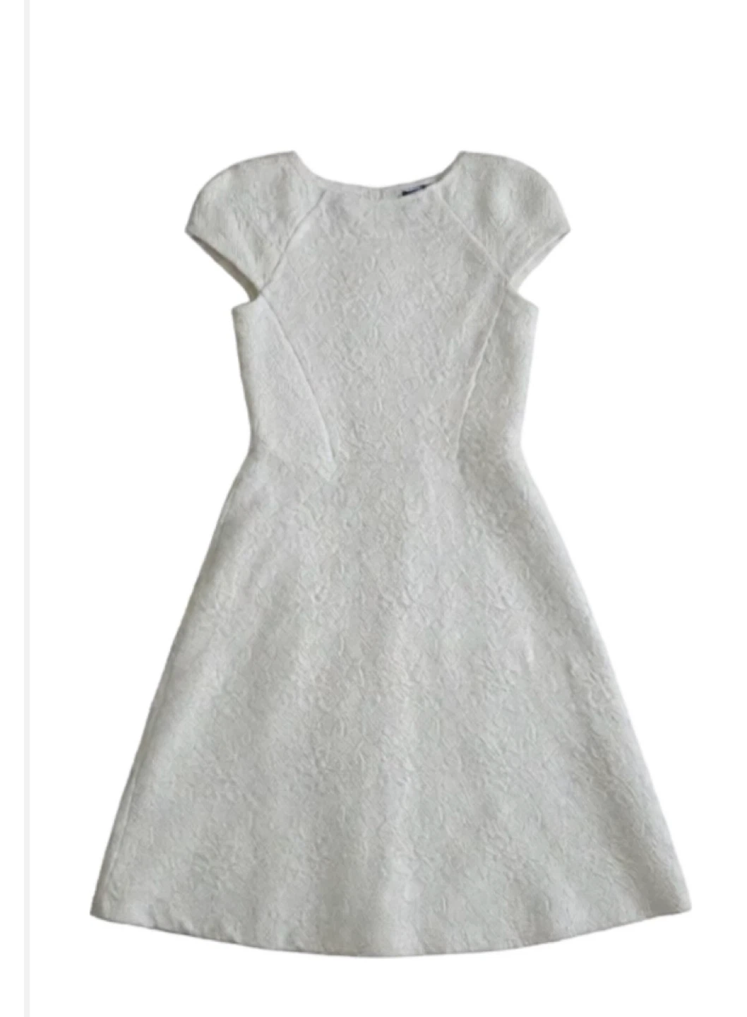 Zara White Textured Fit & Flare Dress – XS 🤍 - photo 2
