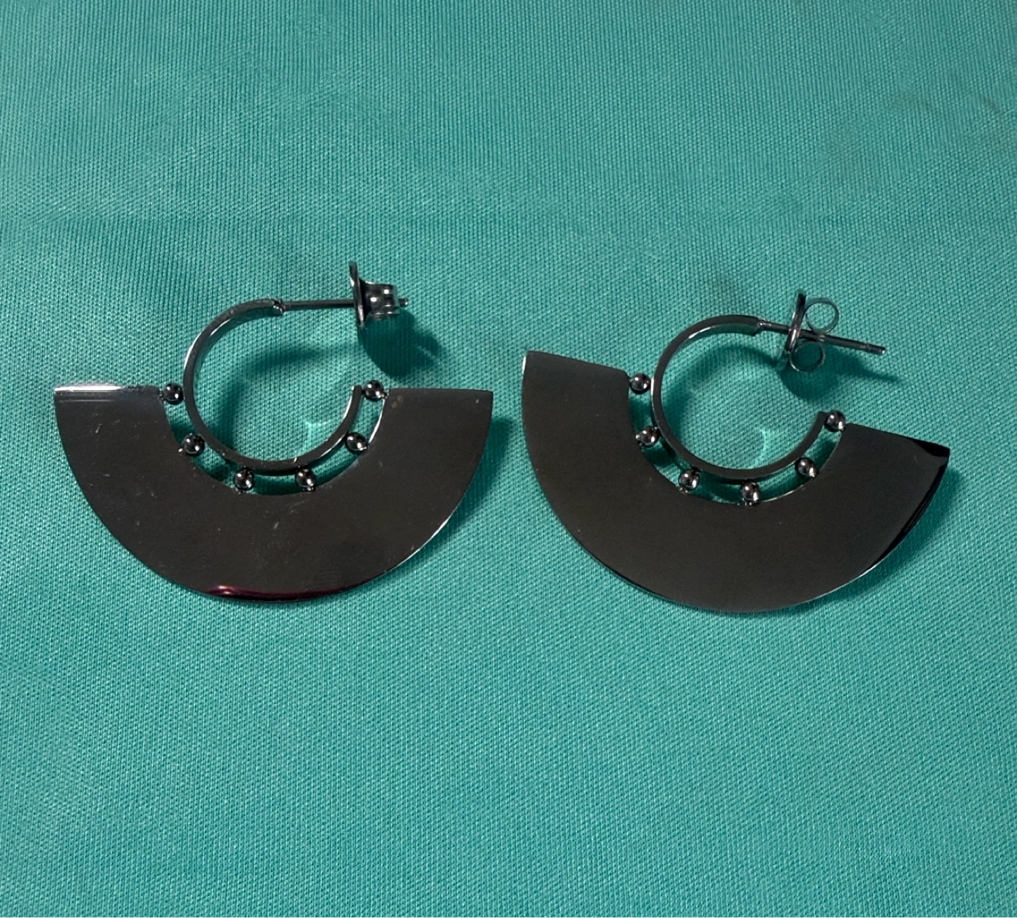 surgical steel Silver Tone Hoop Earrings
