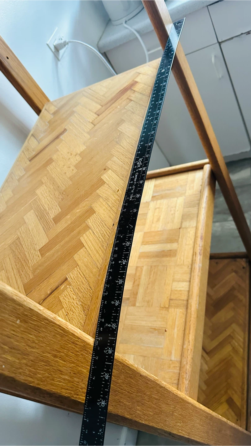 Wooden Shelf with Herringbone Detail - photo 4