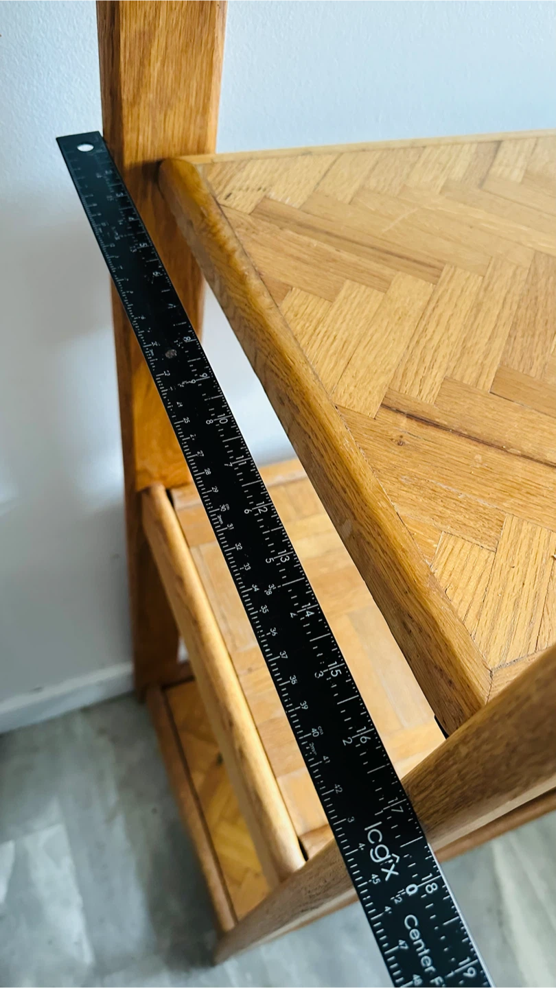 Wooden Shelf with Herringbone Detail - photo 5