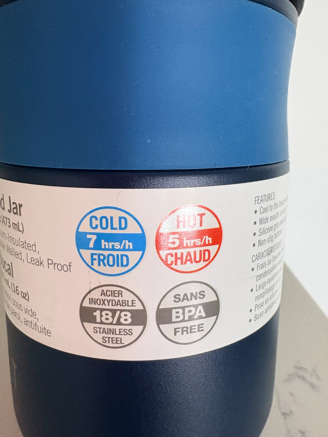 BUILT 473 mL Vacuum-Insulated Food Jar in Blue