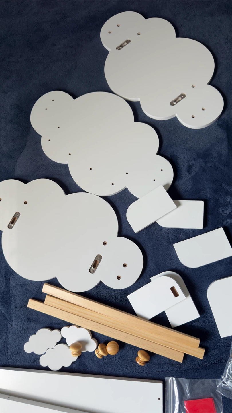 Set of 3! Floating Cloud Shelves with Hooks - photo 5