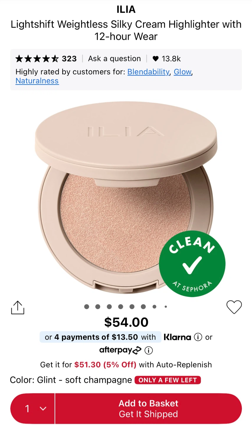 🆕 ILIA Glint Lightshift Cream Highlighter - photo 4