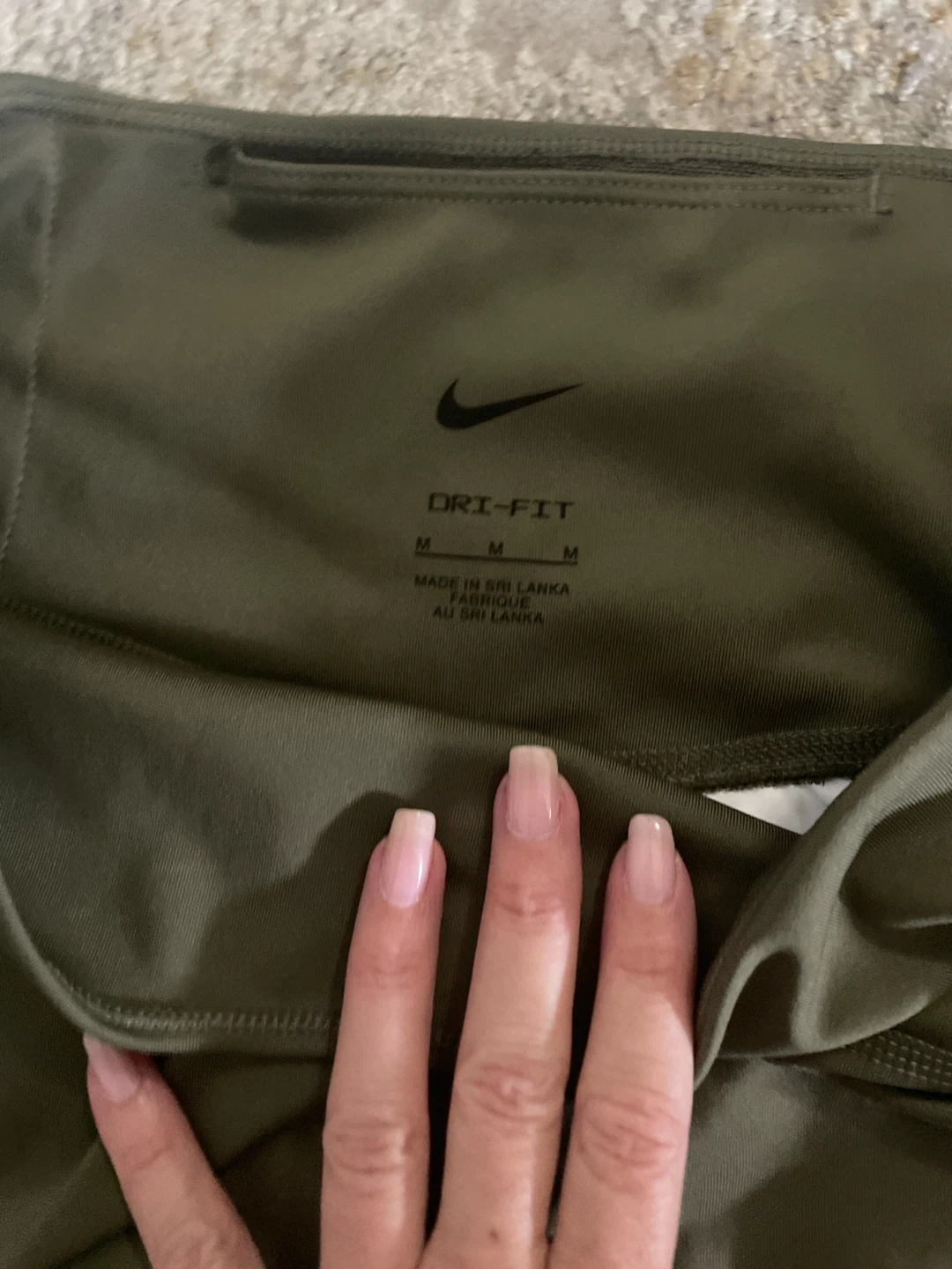 Nike Dri-Fit Women's Leggings - Olive Green, Size M - photo 3