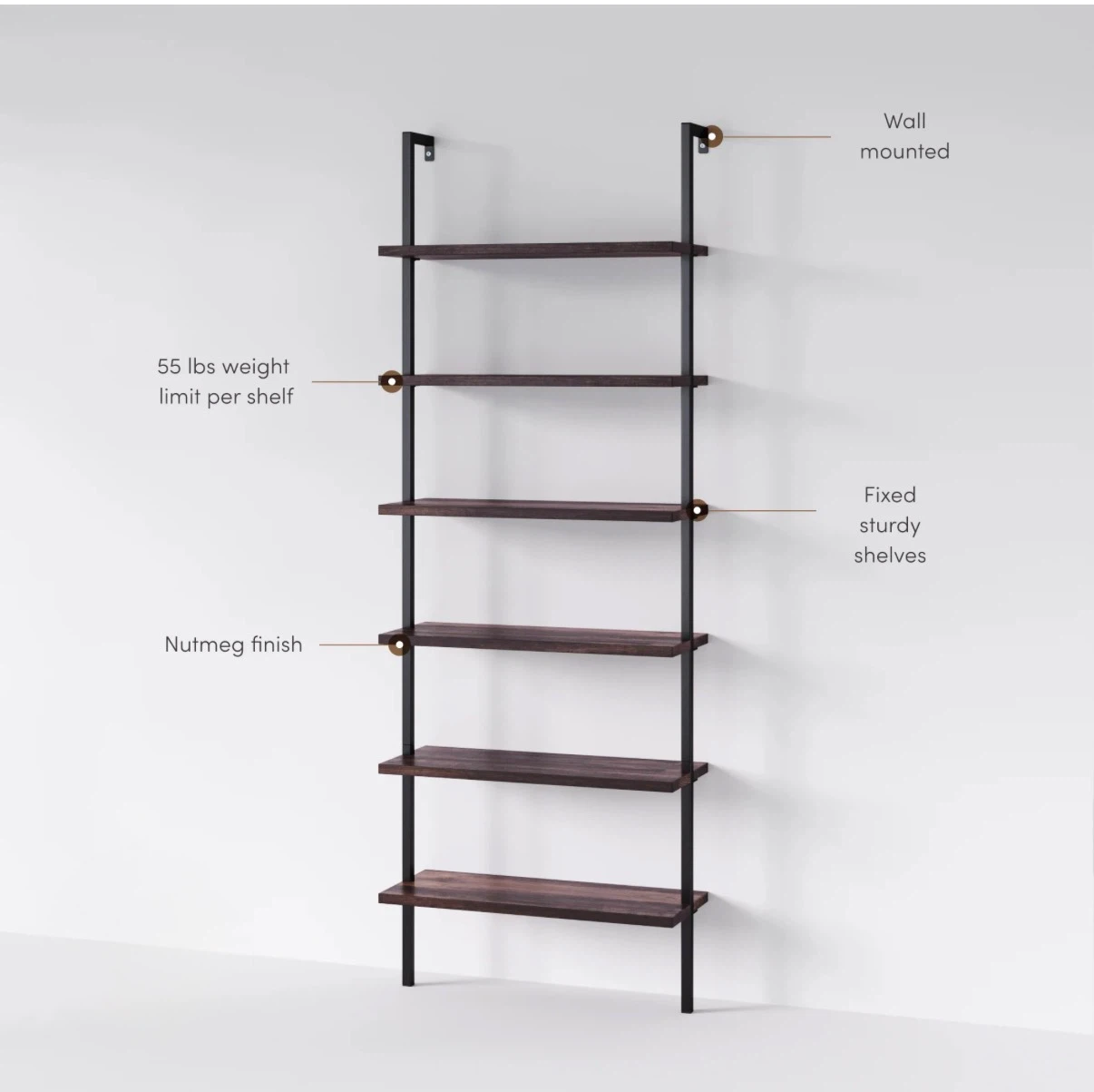 Wall mounted bookcase - brand new