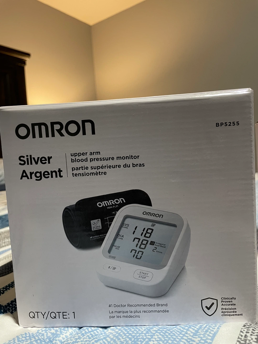 Omron Silver BP5255 Upper Arm Blood Pressure Monitor