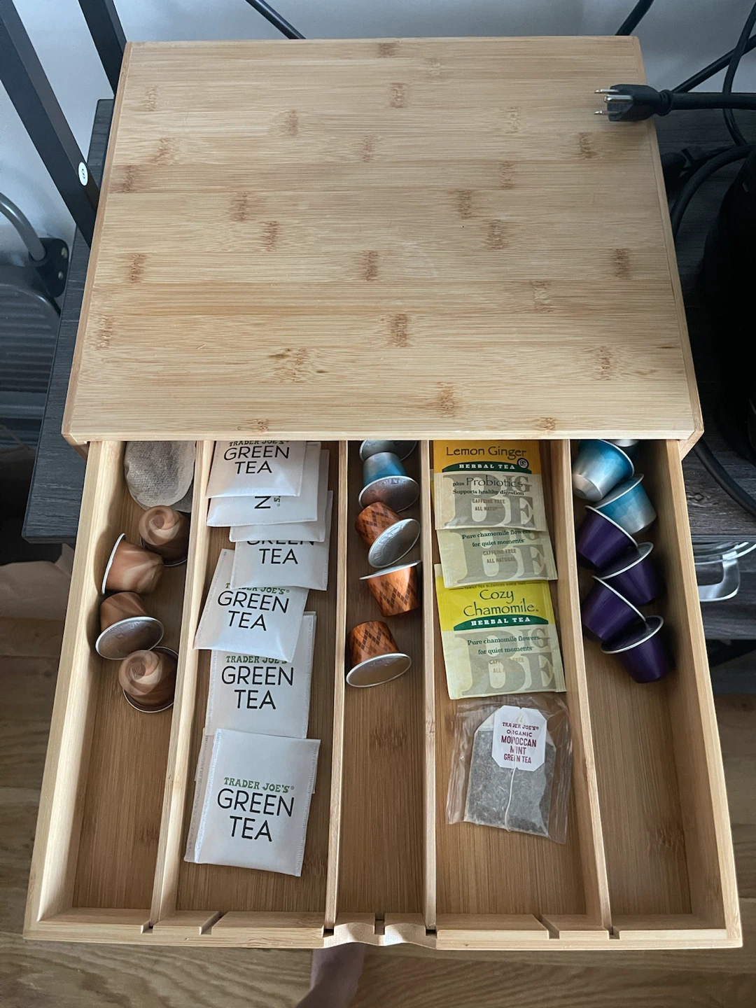 Bamboo Organizer for Coffee Pods and Tea Bags - photo 3