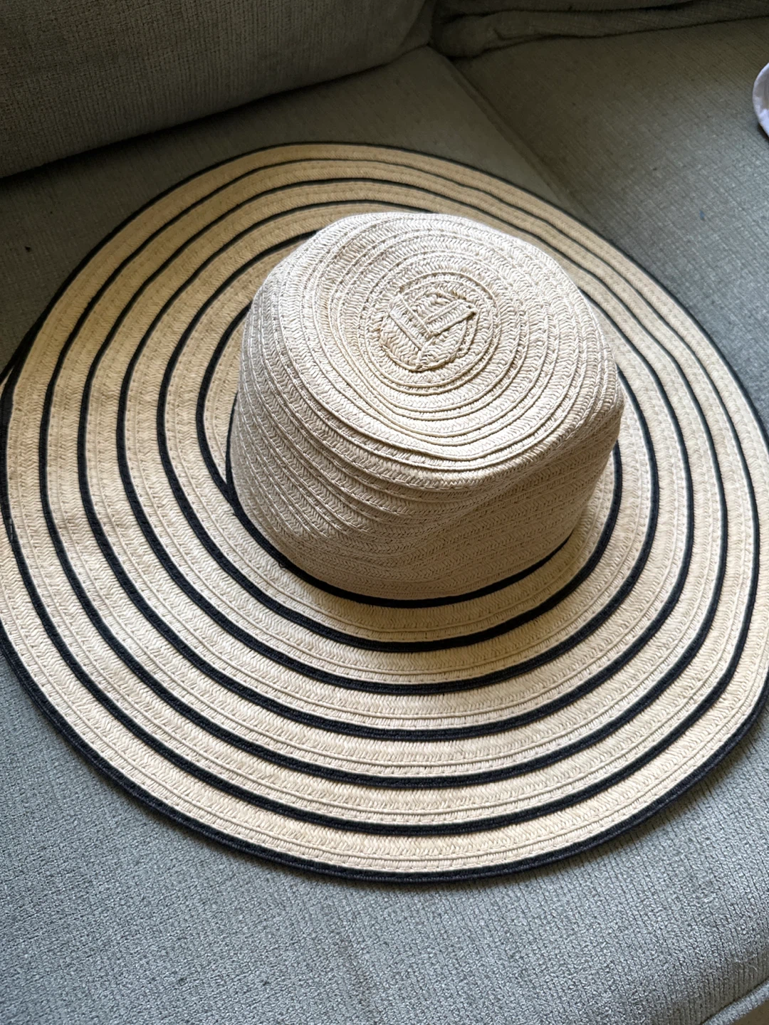 Shade & Shore Wide Brim Striped Straw Hat