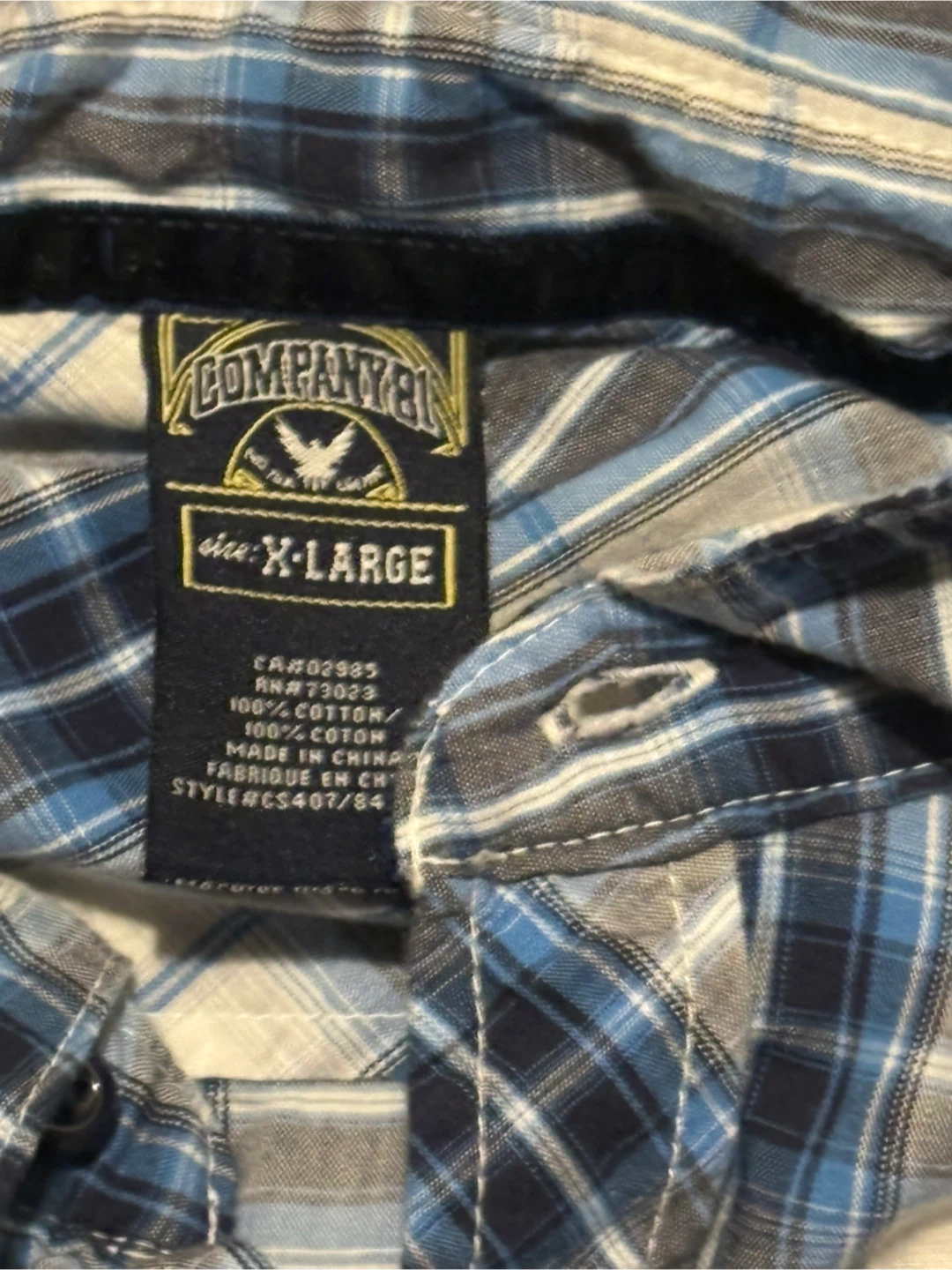 COMPANY L XL Plaid Long Sleeve Shirt - photo 4