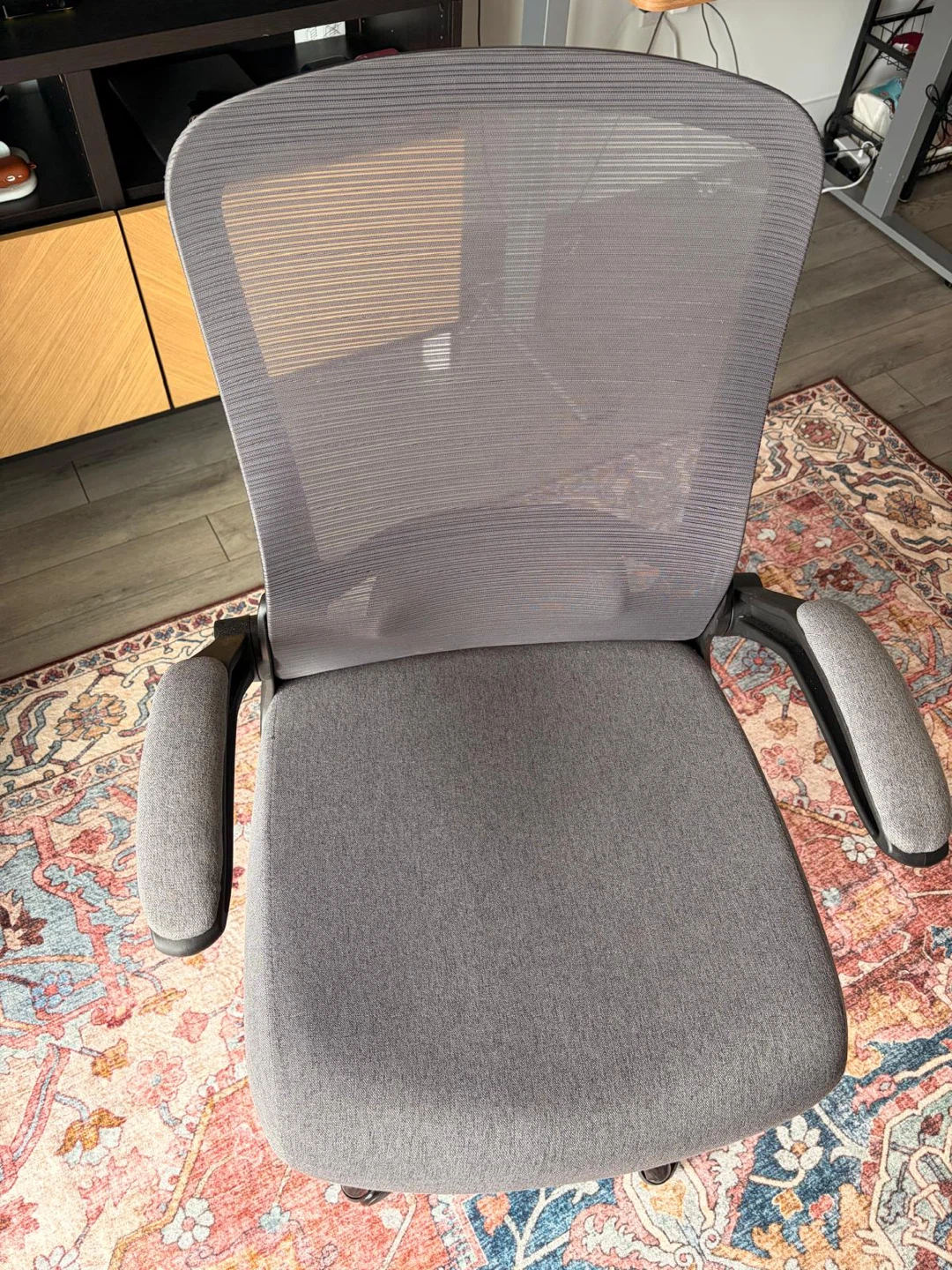 Grey mesh ergonomic office chair