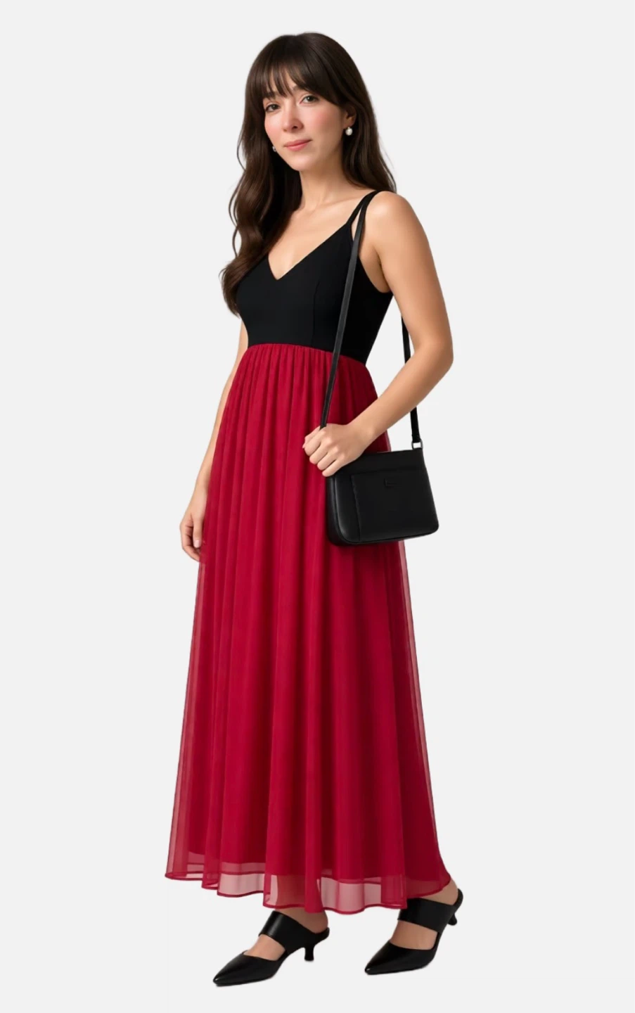 Costa Blanca Black & Pink Maxi Dress – Size M 💕
