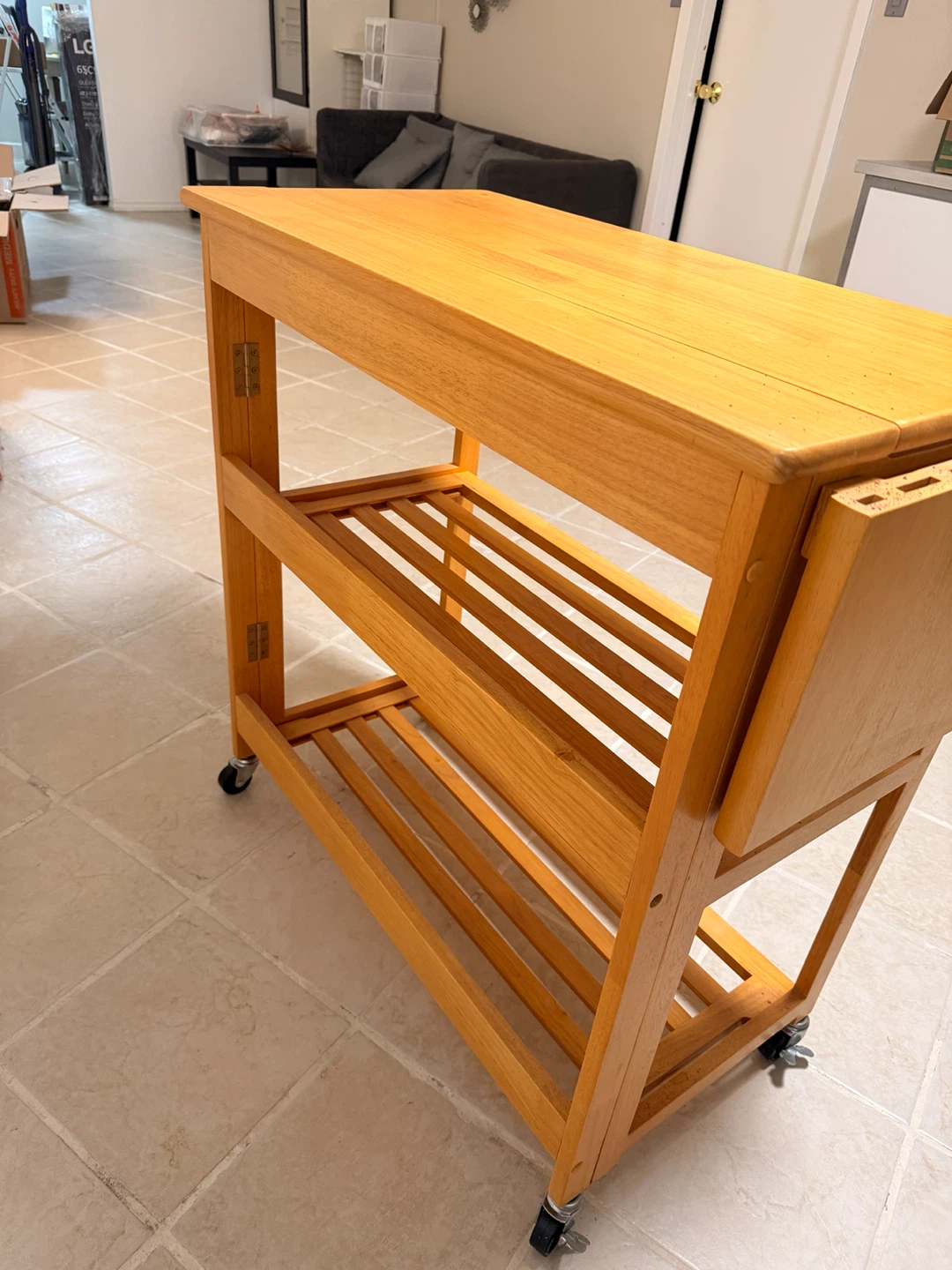 Solid Wood Kitchen Island / Trolley – $160 - photo 4