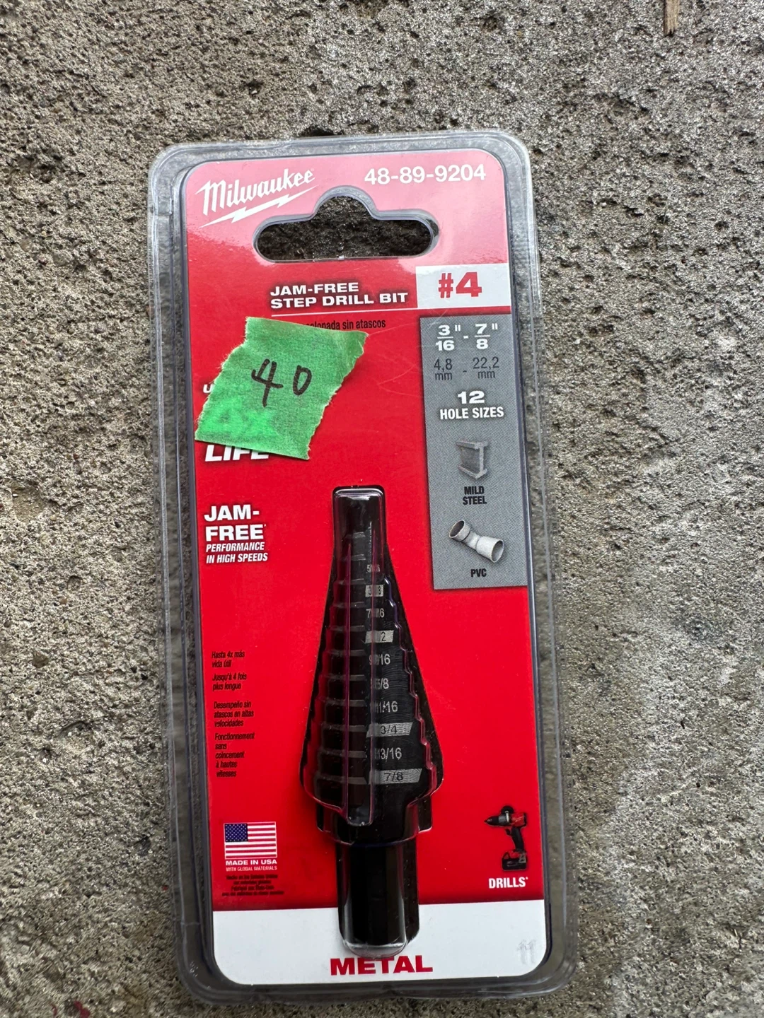 Milwaukee Step Drill Bit Set #4 and #5 - photo 2