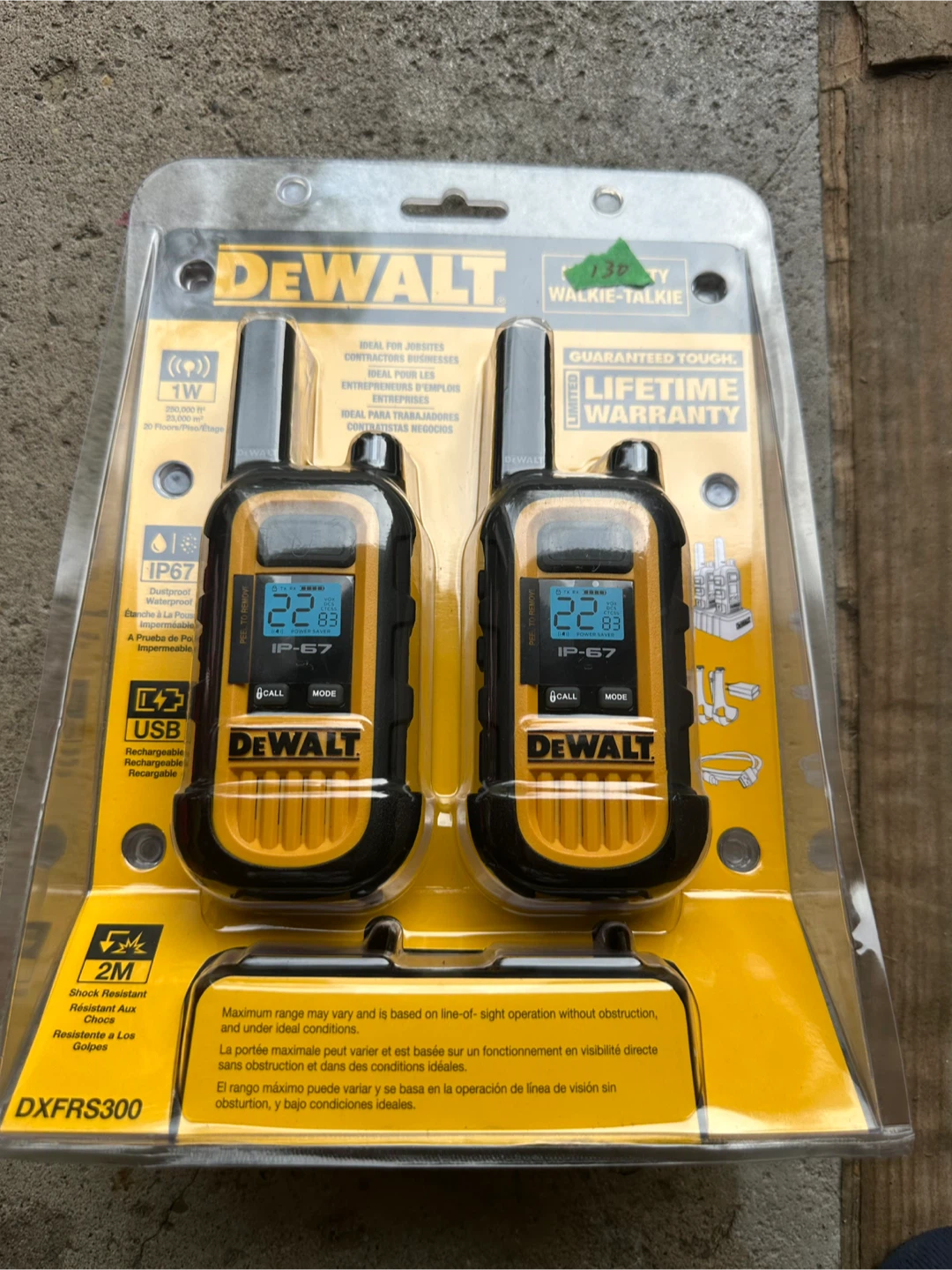 DEWALT DXFRS300 Two-Way Radio Walkie-Talkie Set