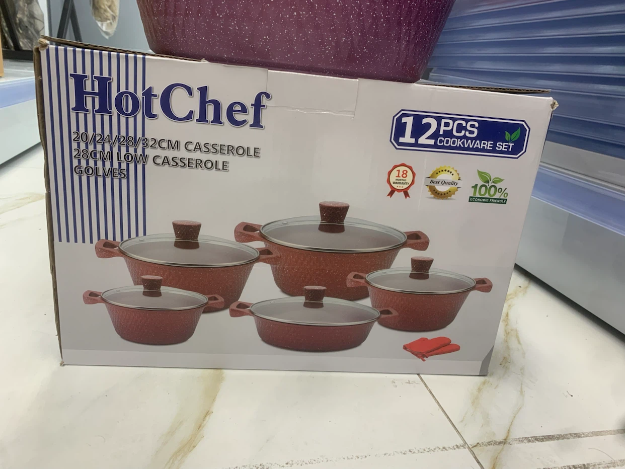 HotChef 12pc Granite Coating Cookware Set Purple - photo 2
