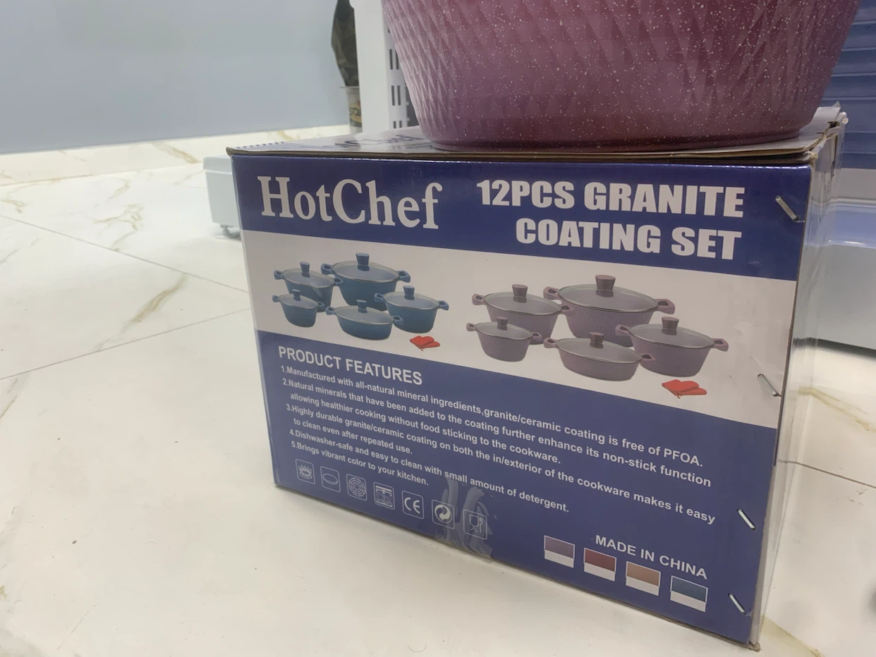 HotChef 12pc Granite Coating Cookware Set Purple - photo 3