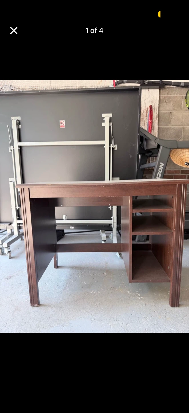 Brown Wooden Desk with Shelves