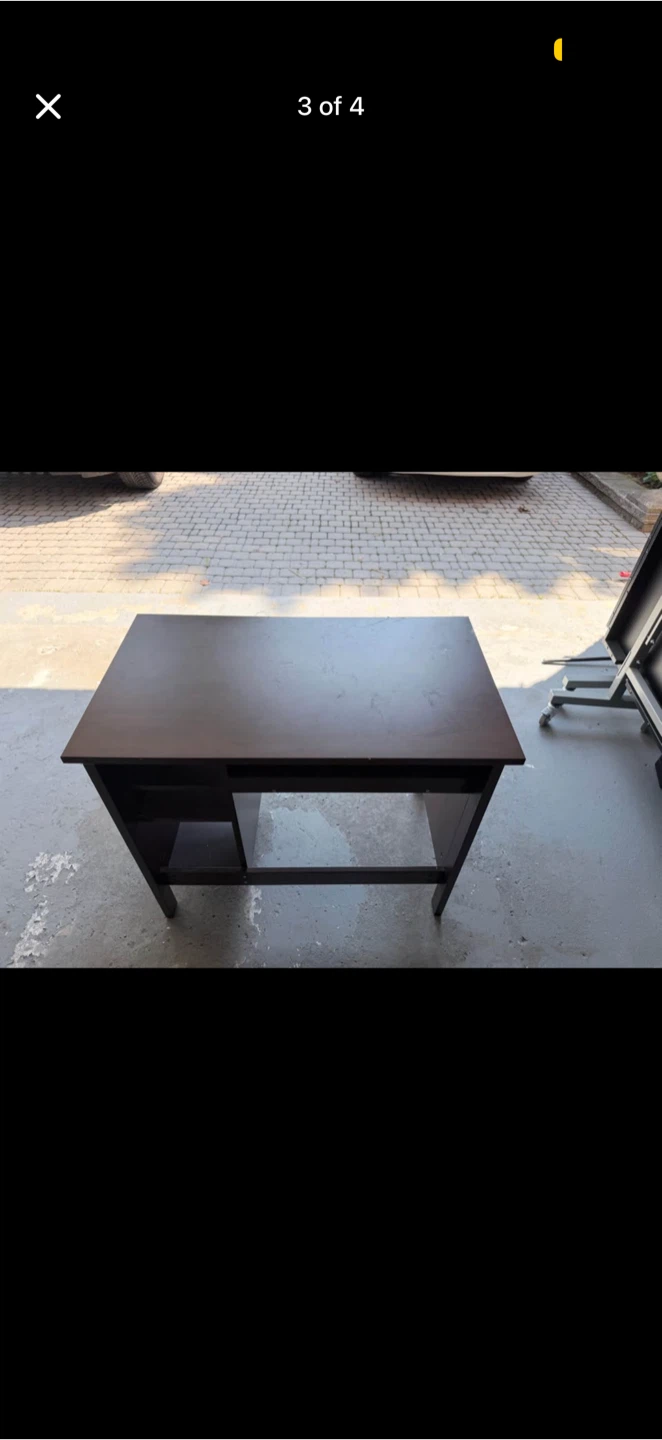 Brown Wooden Desk with Shelves - photo 2