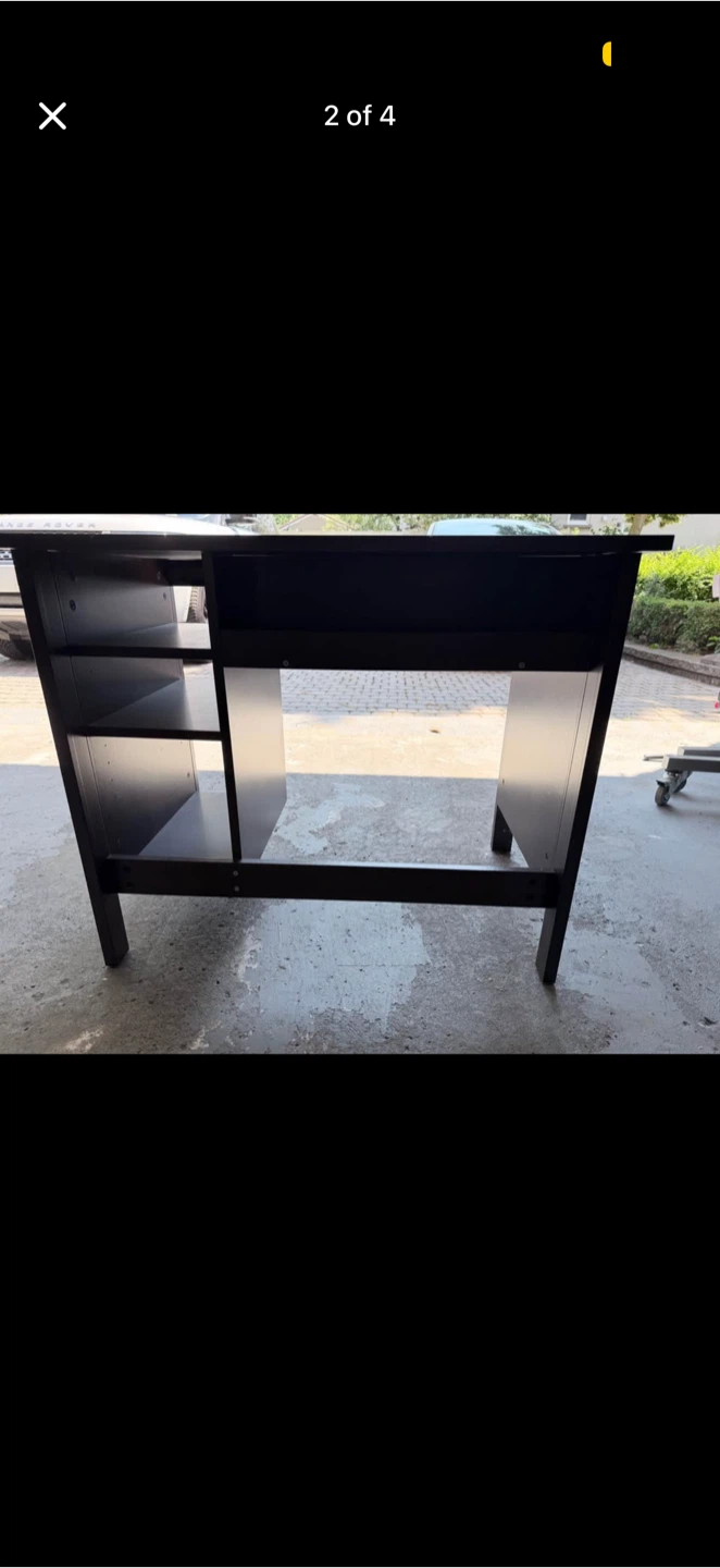 Brown Wooden Desk with Shelves - photo 3