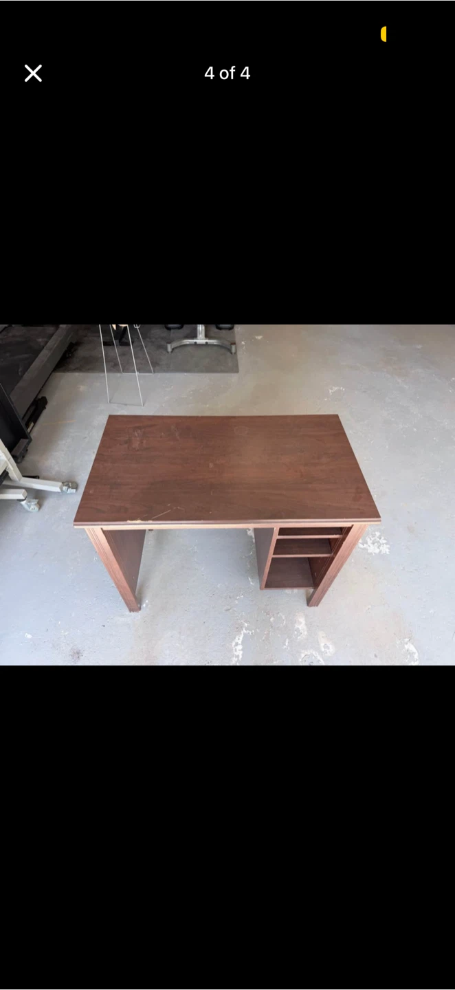 Brown Wooden Desk with Shelves - photo 4