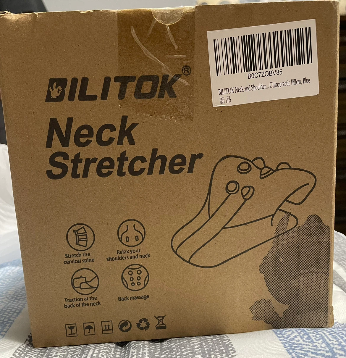 Bilitok Neck Stretcher Chiropractic Pillow - Blue