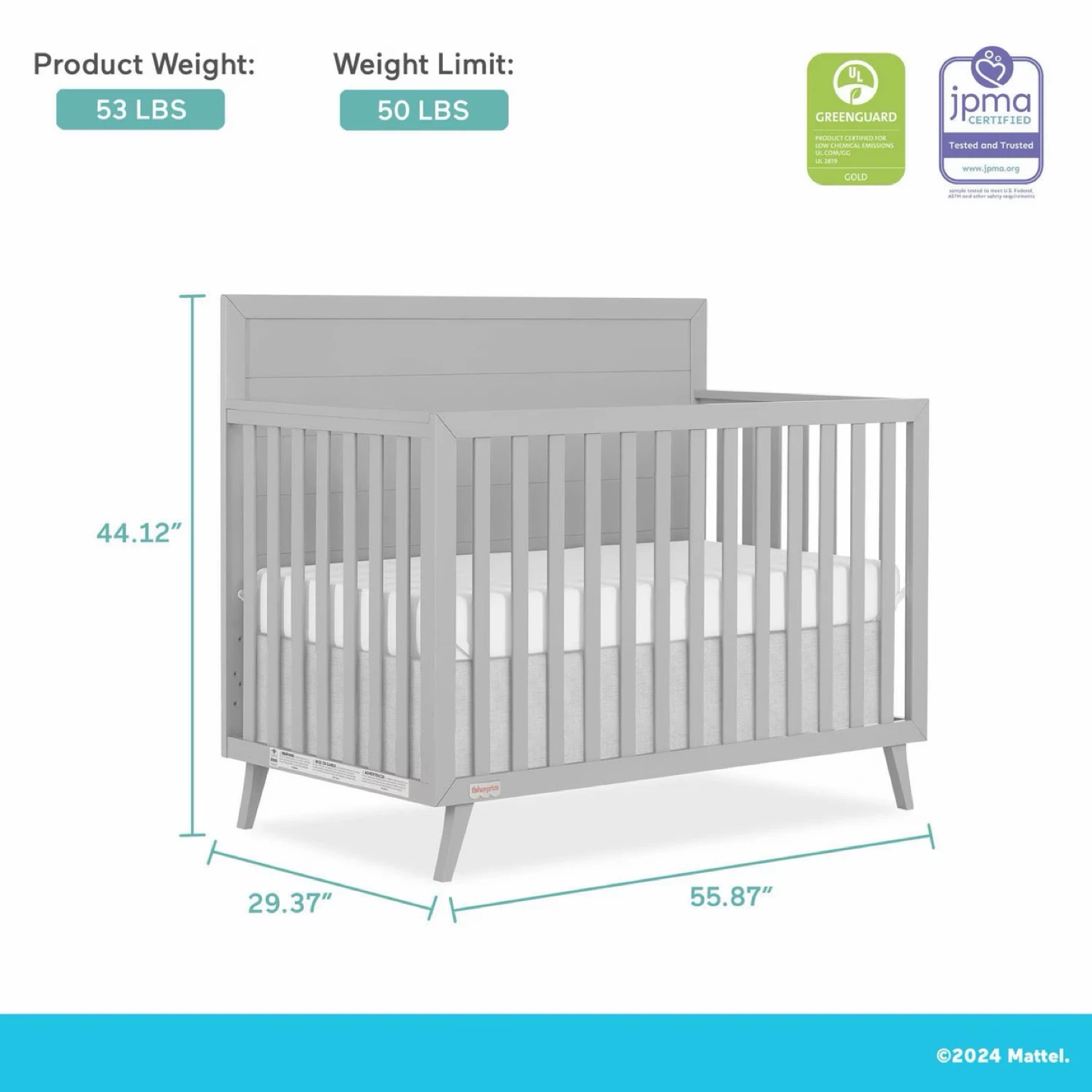Fisher-Price Sanibel 5-in-1 Convertible Crib - photo 5