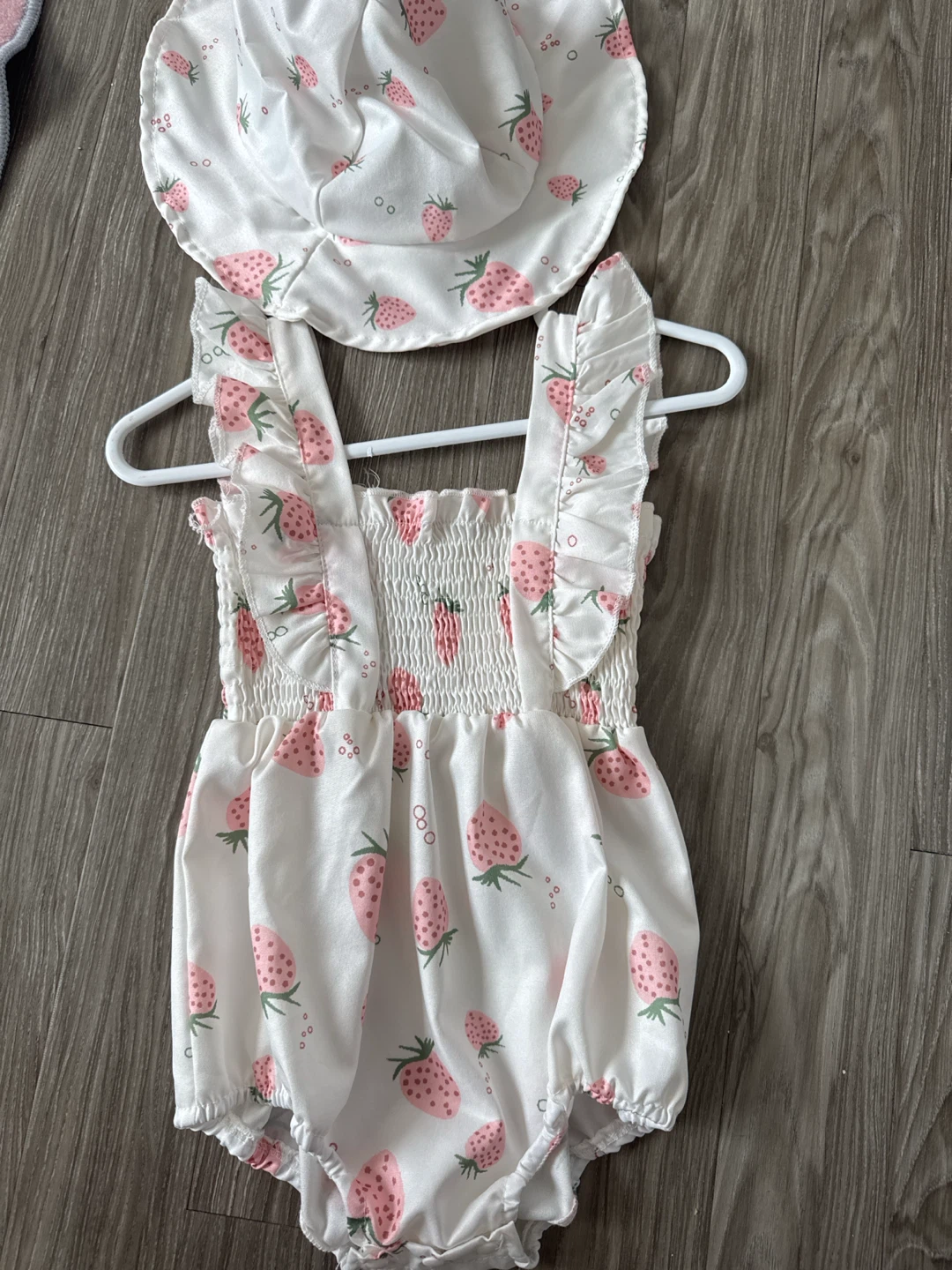 Baby Strawberry Romper and Hat Set