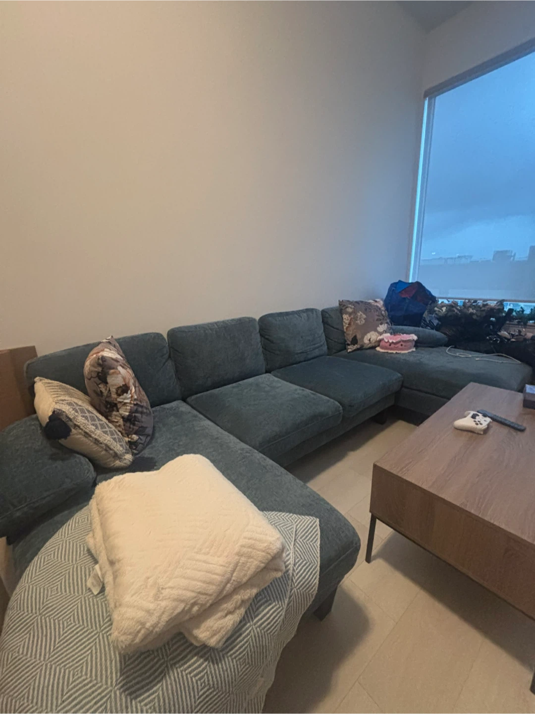 Moving sale Wayfair velvet couch u-shaped couch - photo 4