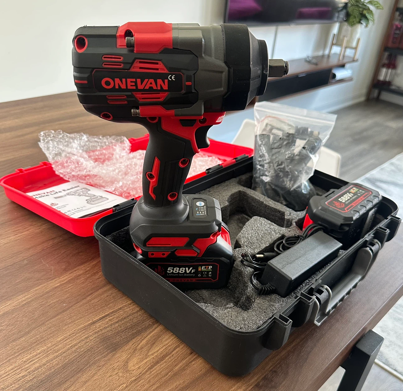 ONEVAN Cordless Impact Wrench Kit with 2 Batteries - photo 2