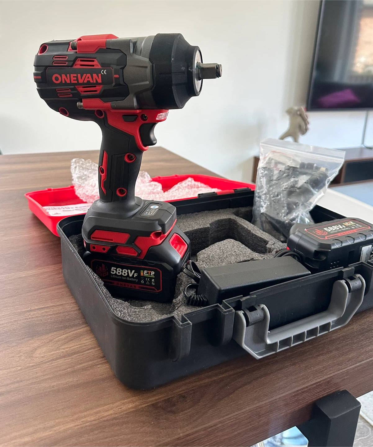 ONEVAN Cordless Impact Wrench Kit with 2 Batteries - photo 3