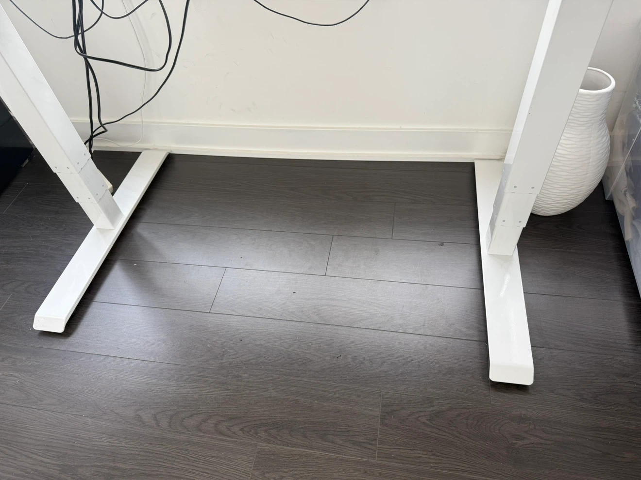 Effy Standing Desk in Walnut Wildwood with White Legs - photo 3