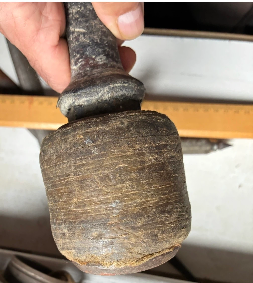 $45 maul Antique Vintage Tool Heavy Rawhide Mallet Metalworking - photo 5