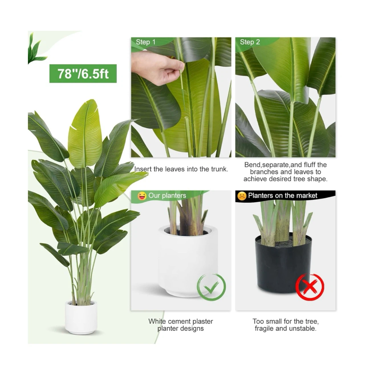 Brand new. Artificial Bird of Paradise Plant - 6.5ft - photo 4