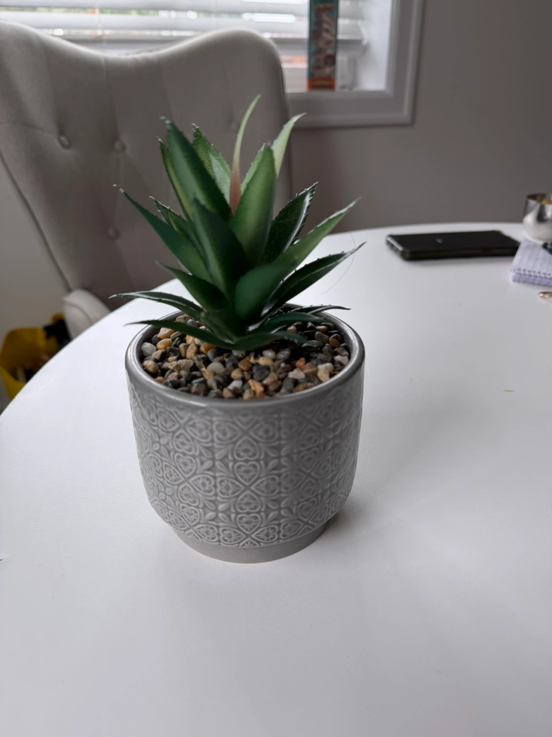 Faux Succulent in Ceramic Pot