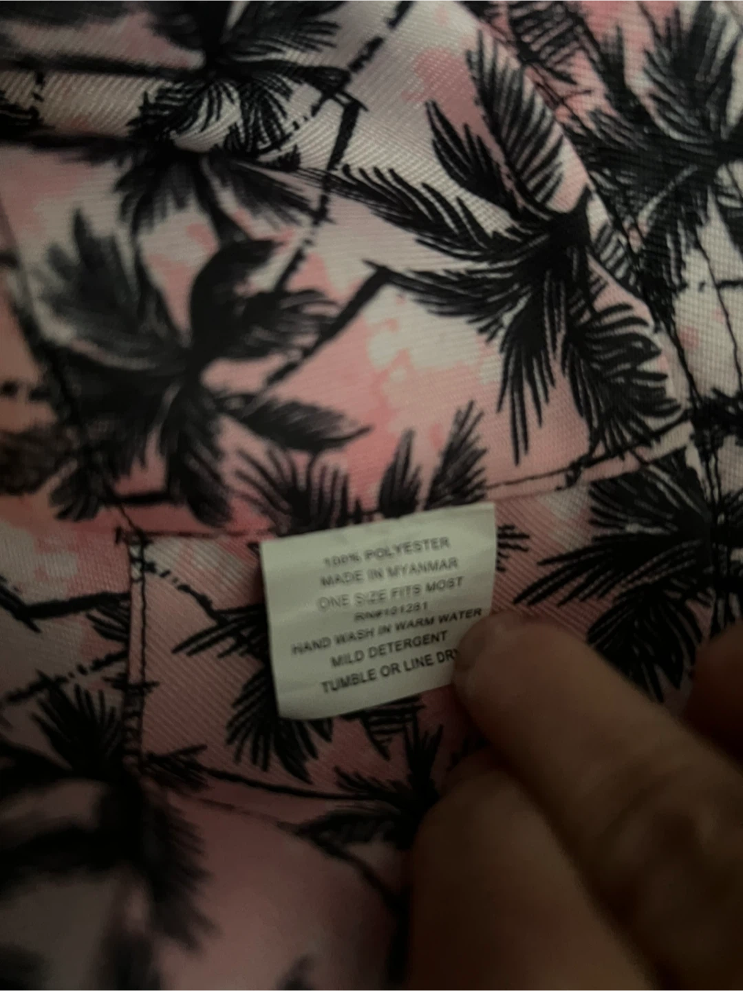 Pink Palm Tree Print Bucket Hat - photo 3