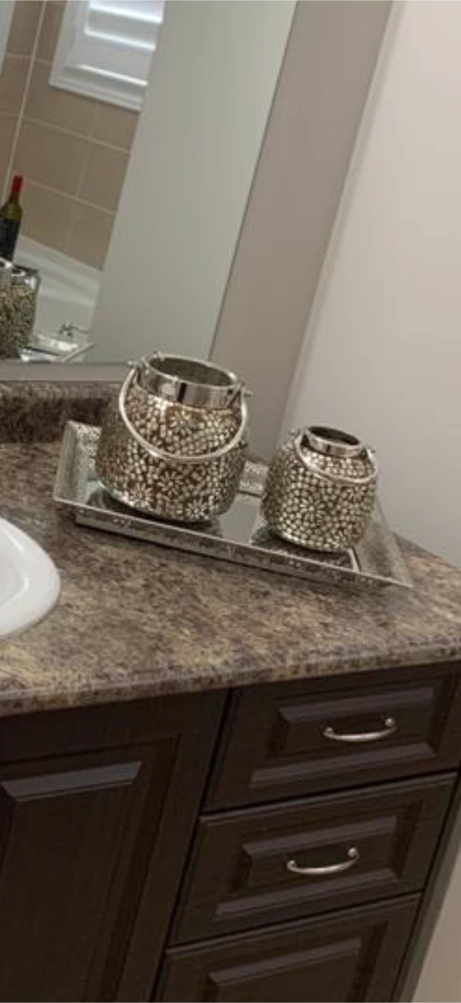 Silver Metal Lanterns - Set of 2