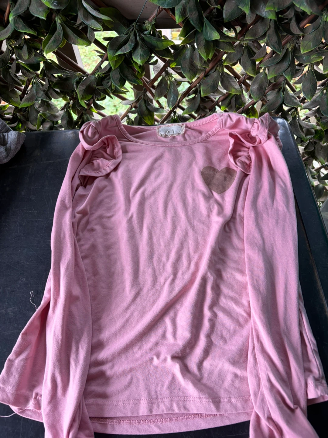 Pink Long Sleeve Shirt with Heart Detail
