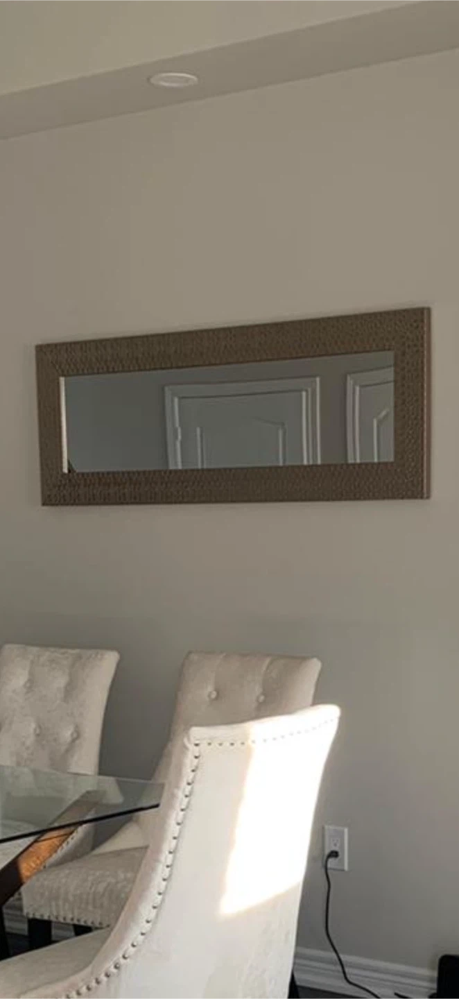 Rectangular Wall Mirror with Textured Frame