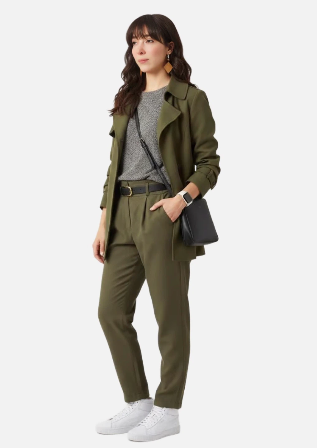 PrettyLittleThing Olive Green High-Waisted Pants – Size 4 💚 - photo 2