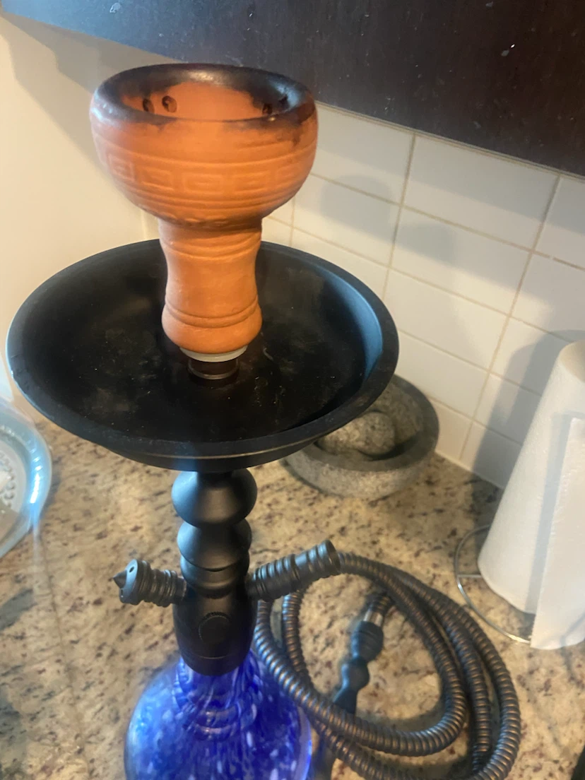 Blue Hookah with Clay Bowl and Hose - photo 4