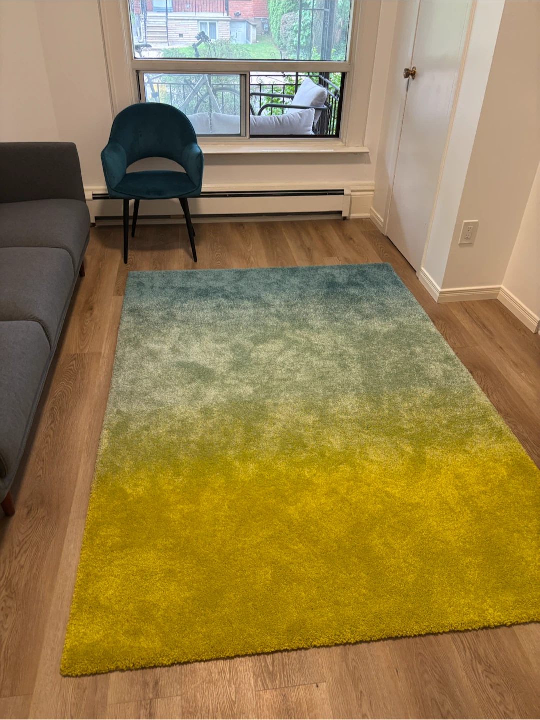Shag Rug - Blue to Yellow Ombre