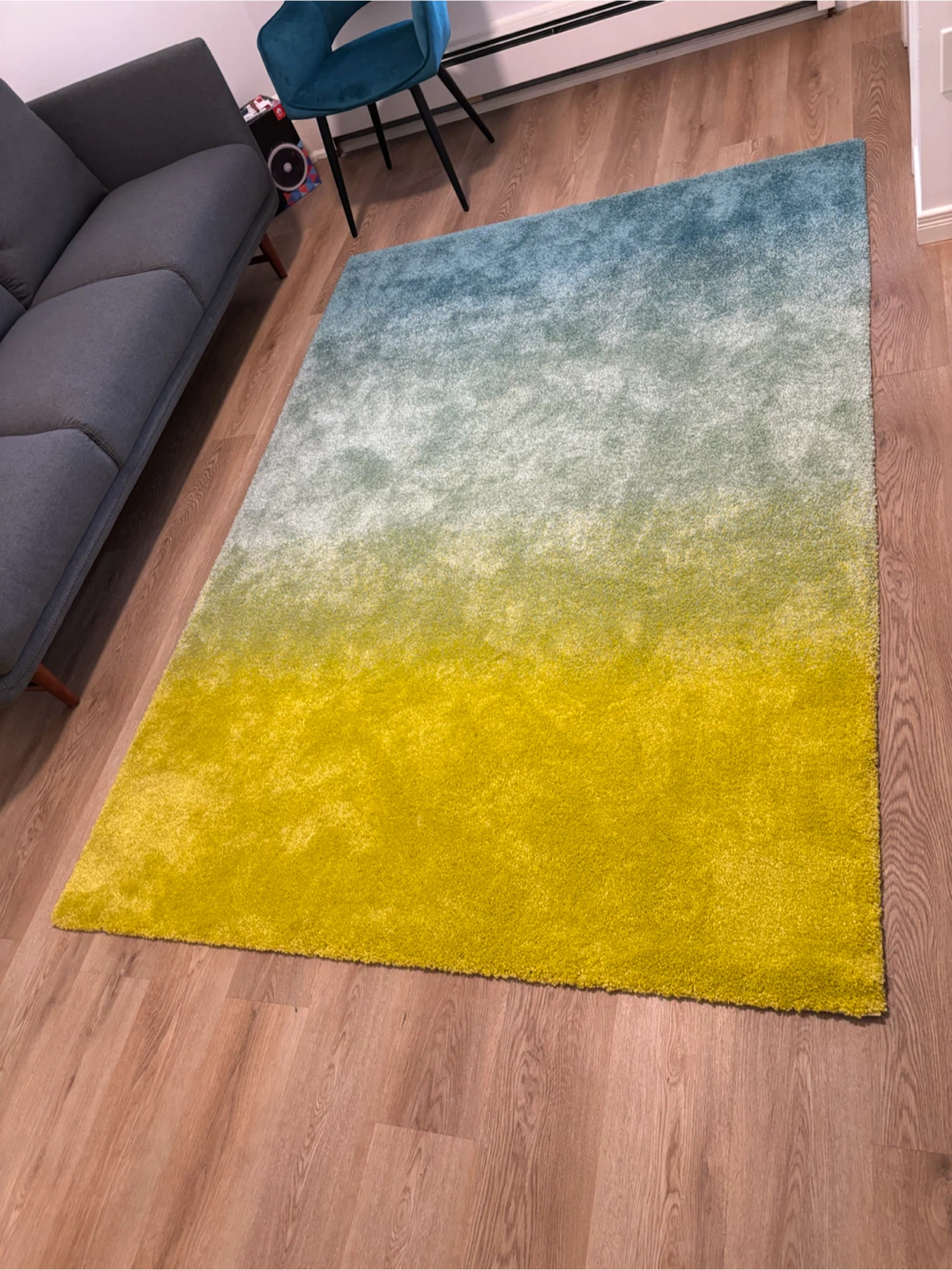 Shag Rug - Blue to Yellow Ombre - photo 2