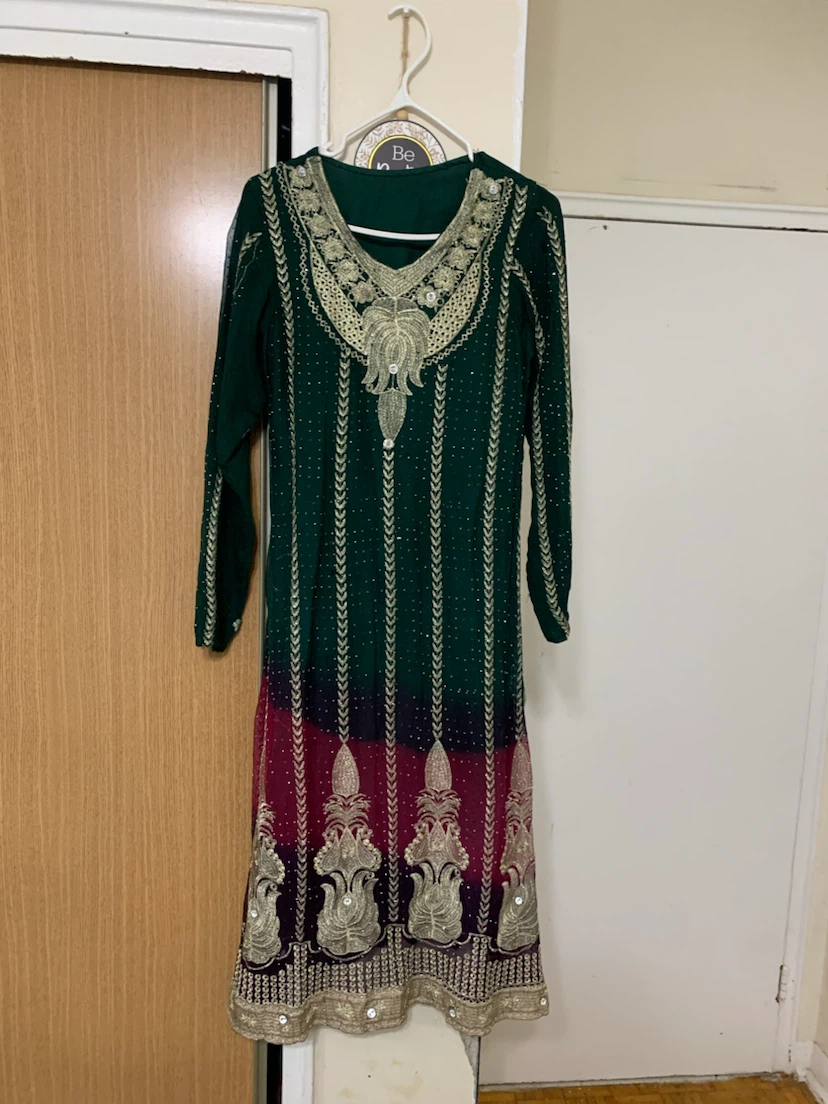 Green Embellished Salwar Kameez